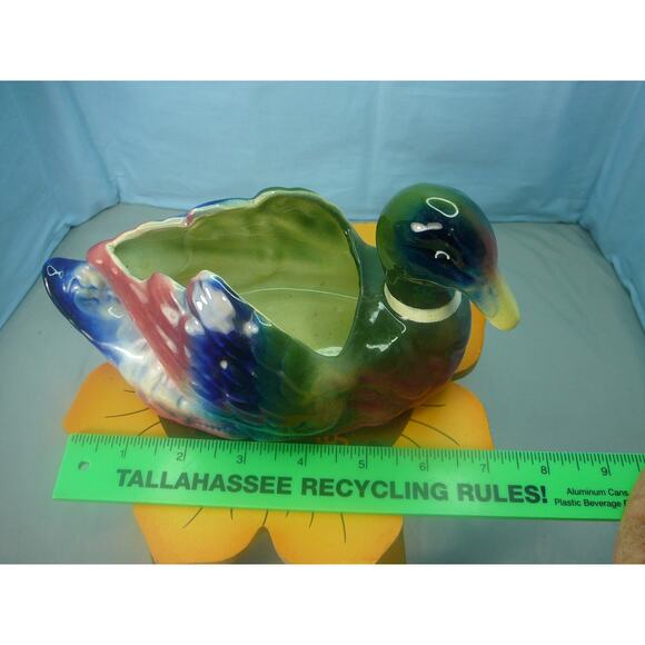 Vtg Royal Copley Cermic Duck Planter - Picture 8 of 8